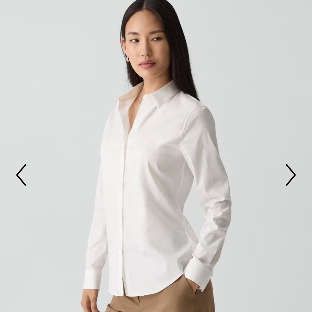 Theory Fitted Shirt in Good Cotton, Large - Picture 5 of 11